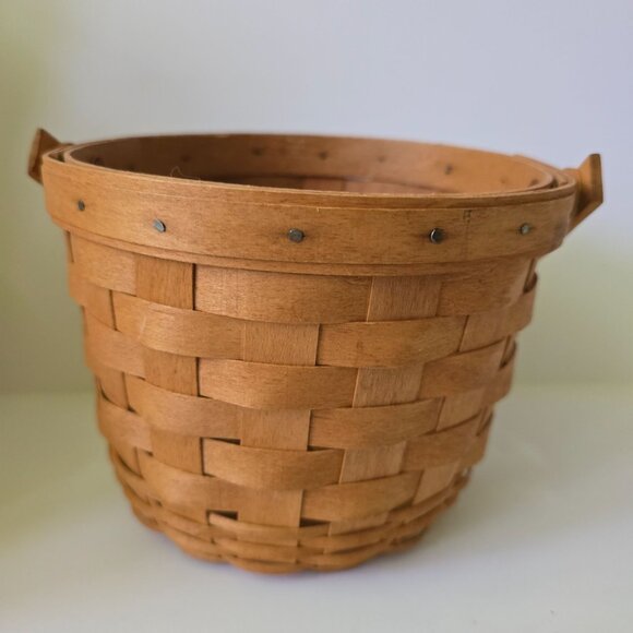 Longaberger Handwoven Small Basket With Handle 1993 Dresden Ohio USA Signed MIC - Picture 13 of 16